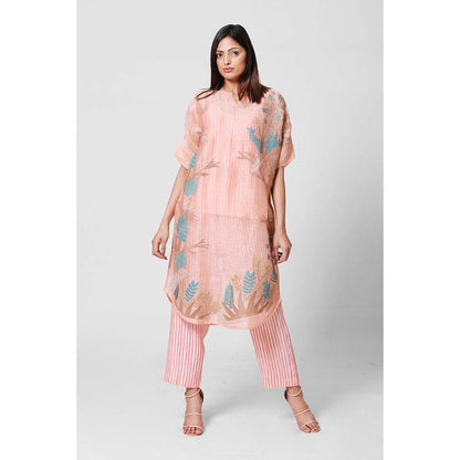 OJA Peach Blossom Kaftan with Pant and Inner (Set of 3)