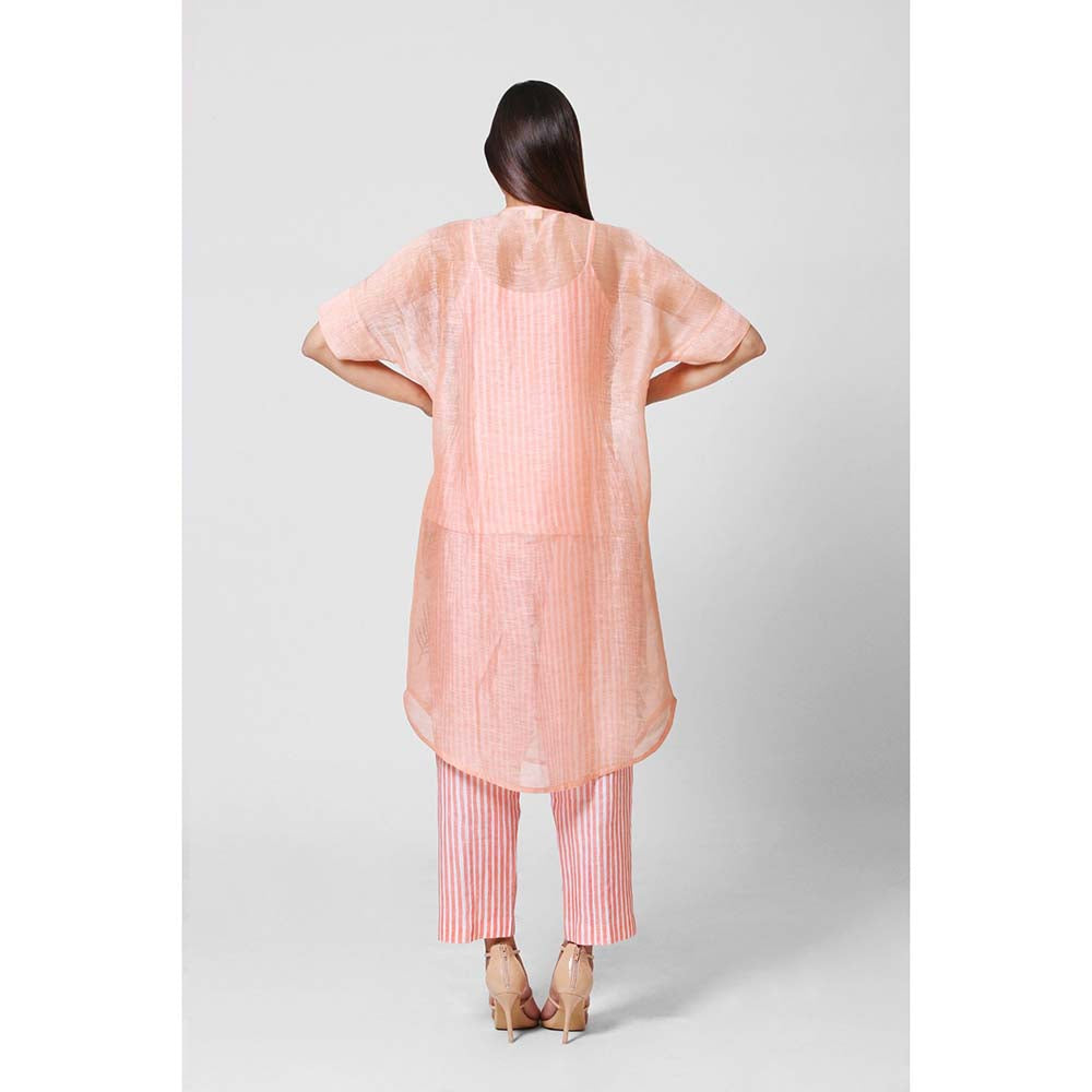 OJA Peach Blossom Kaftan with Pant and Inner (Set of 3)