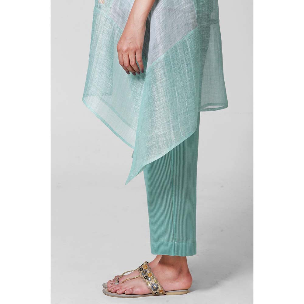 OJA Blue Blossom Floral Kurta and Pant with Inner (Set of 3)