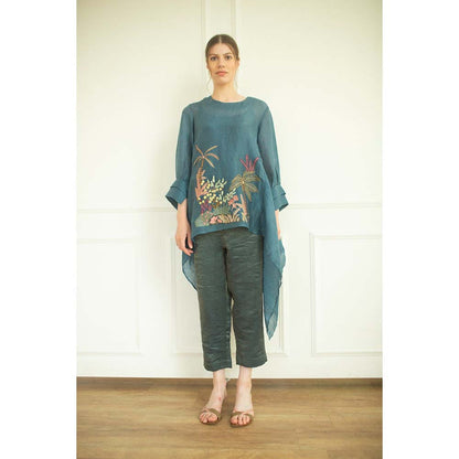 OJA Aurum Steel Tunic and Pant Co-Ord (Set of 2)