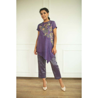 OJA Aurum Plum Tunic and Pant Co-Ord (Set of 2)