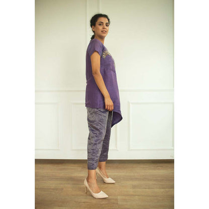 OJA Aurum Plum Tunic and Pant Co-Ord (Set of 2)