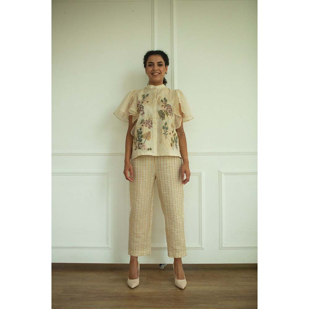 OJA Aurum Ivory Shirt and Pant Co-Ord (Set of 2)