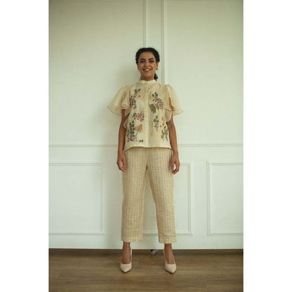 OJA Aurum Ivory Shirt and Pant Co-Ord (Set of 2)