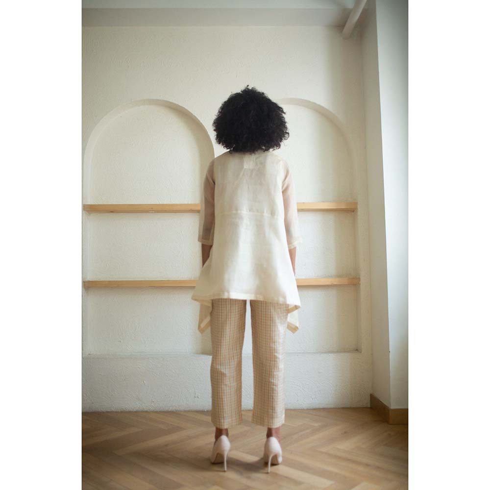 OJA Aurum Ivory Silk Embroidered Co-Ord (Set of 2)