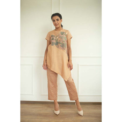 OJA Aurum Rose Gold Embroidered Co-Ord (Set of 2)