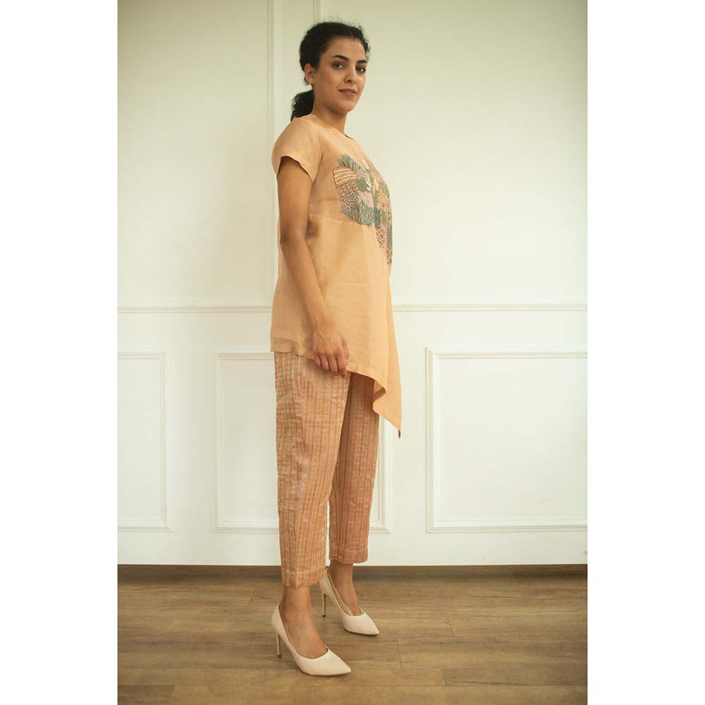 OJA Aurum Rose Gold Embroidered Co-Ord (Set of 2)