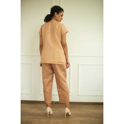 OJA Aurum Rose Gold Embroidered Co-Ord (Set of 2)