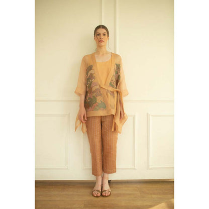 OJA Aurum Orange Tunic and Pant Co-Ord (Set of 3)