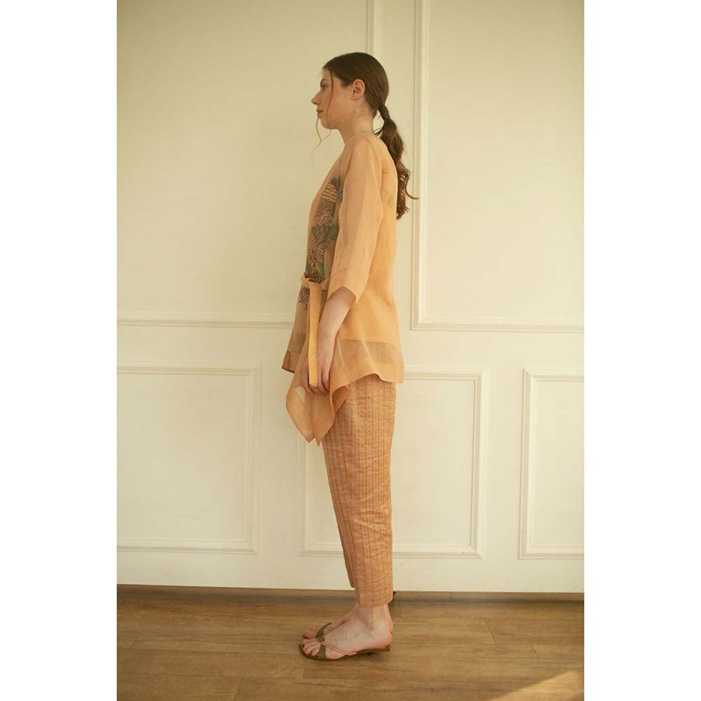 OJA Aurum Orange Tunic and Pant Co-Ord (Set of 3)