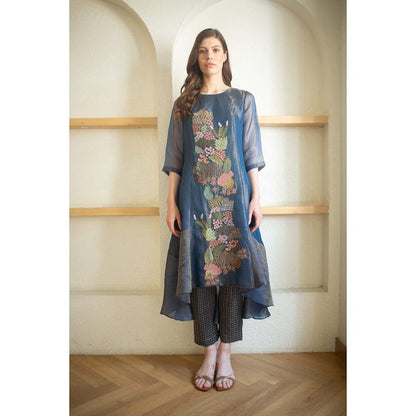 OJA Aurum Marina Handloom Kurta and Pant (Set of 2)