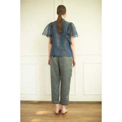 OJA Aurum Marina Embroidered Shirt and Pant Co-Ord (Set of 2)