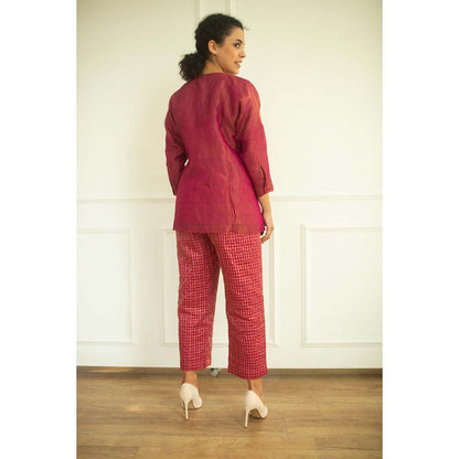 OJA Aurum Flamingo Top and Pant Co-Ord (Set of 2)