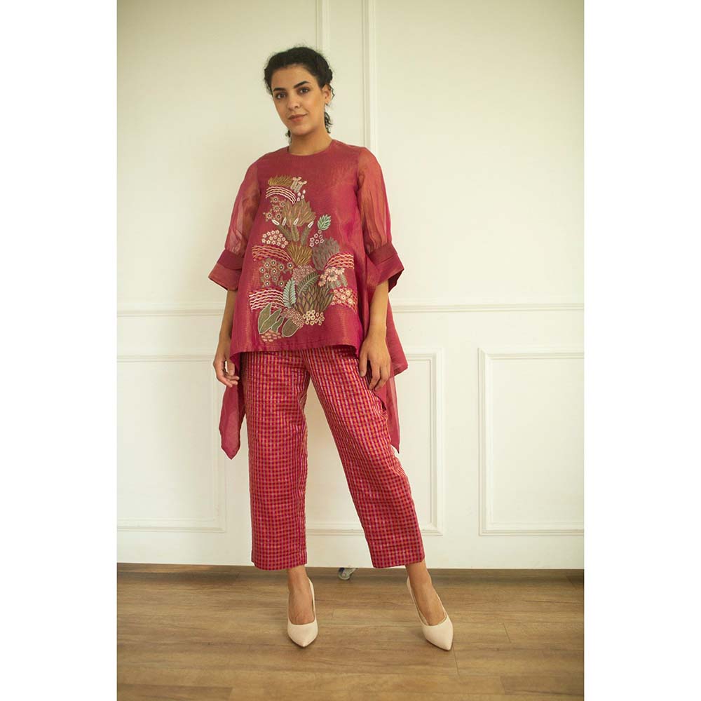 OJA Aurum Flamingo Handloom Co-Ord (Set of 2)