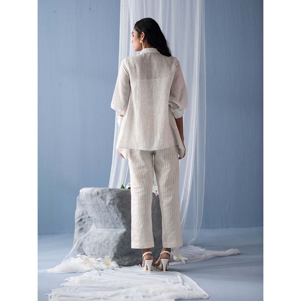 OJA White Shirt with Pant (Set of 2)