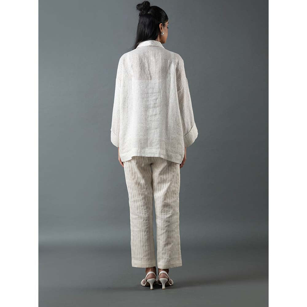OJA White Shirt with Pant and Inner (Set of 3)