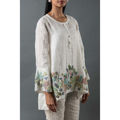 OJA White Shirt with Pant (Set of 2)