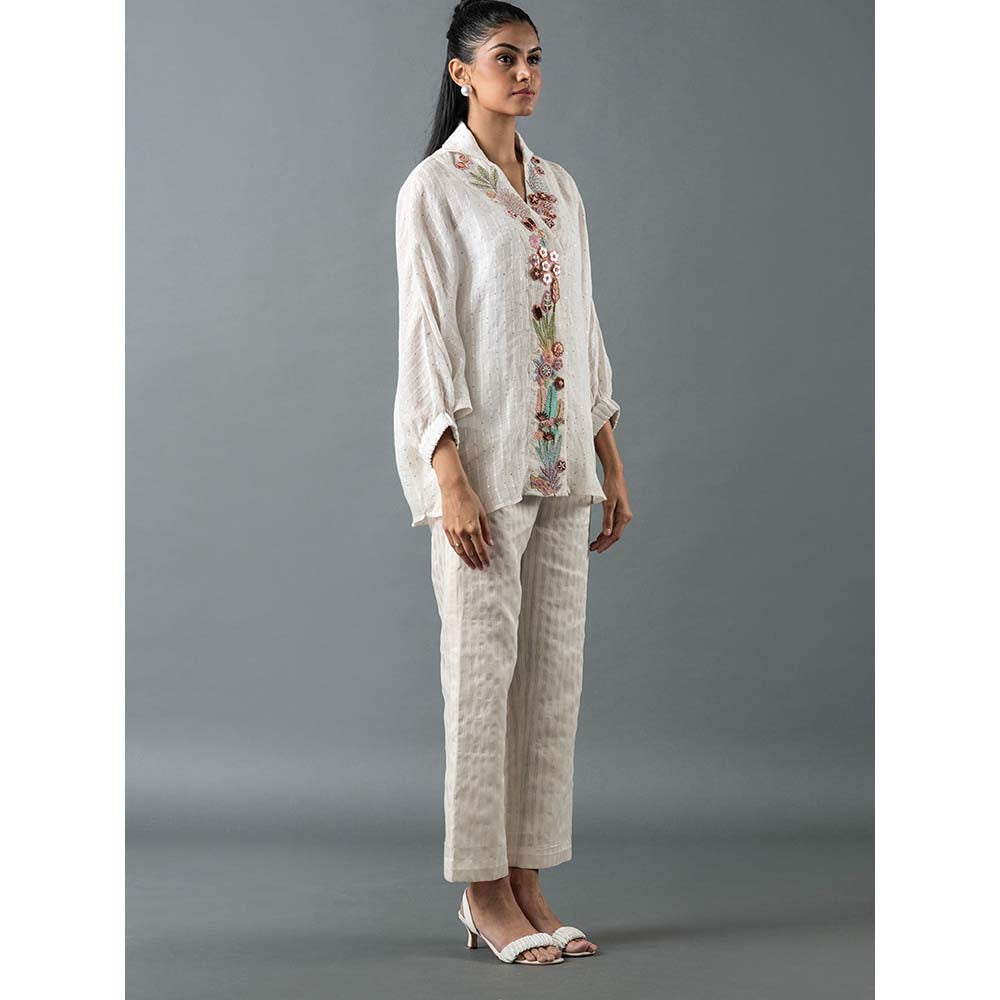 OJA White Shirt with Pant (Set of 2)