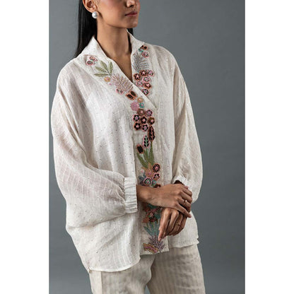 OJA White Shirt with Pant (Set of 2)