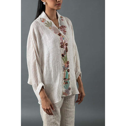 OJA White Shirt with Pant (Set of 2)