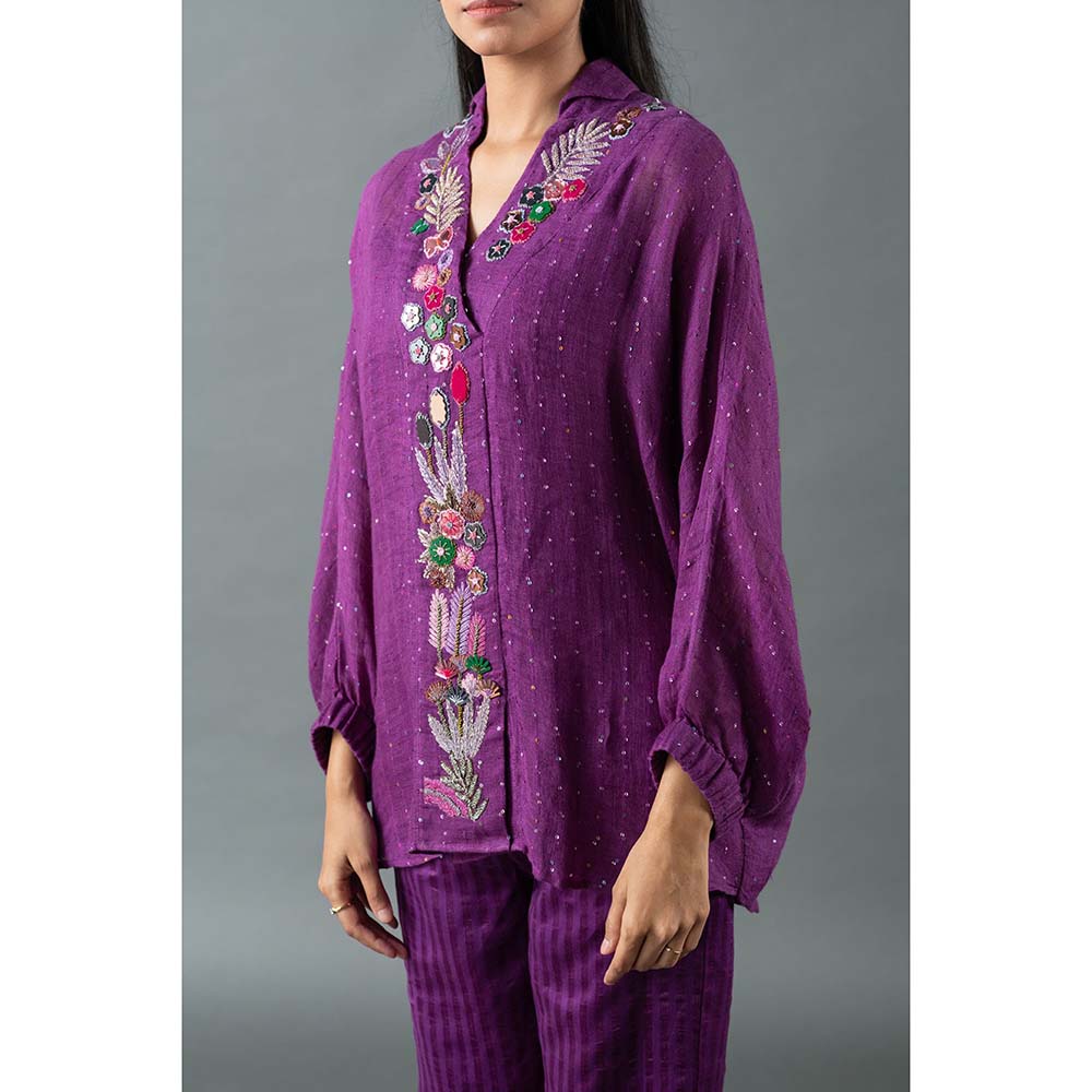 OJA Purple Shirt with Pant (Set of 2)