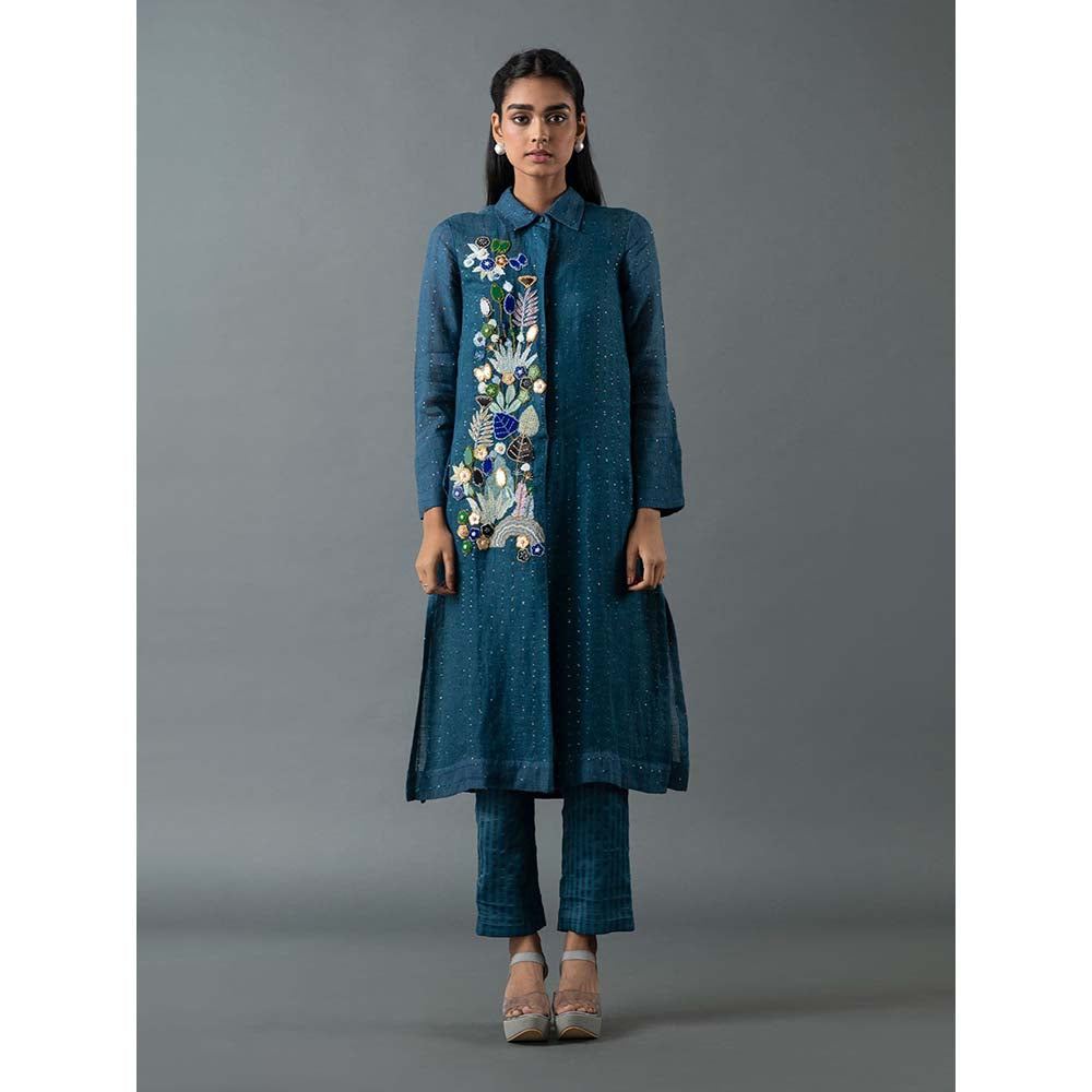 OJA Green Kurta with Pant (Set of 2)