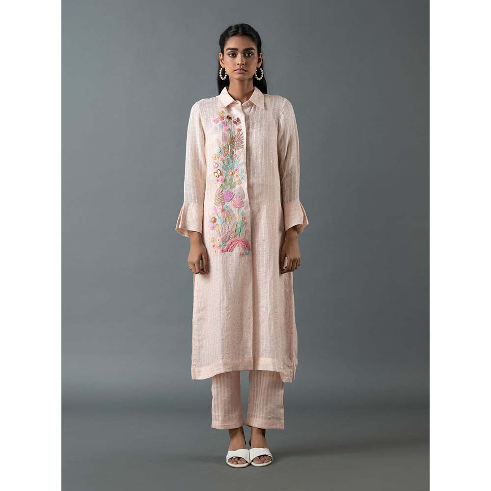 OJA Pink Kurta with Pant (Set of 2)
