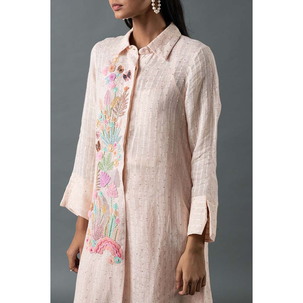 OJA Pink Kurta with Pant (Set of 2)