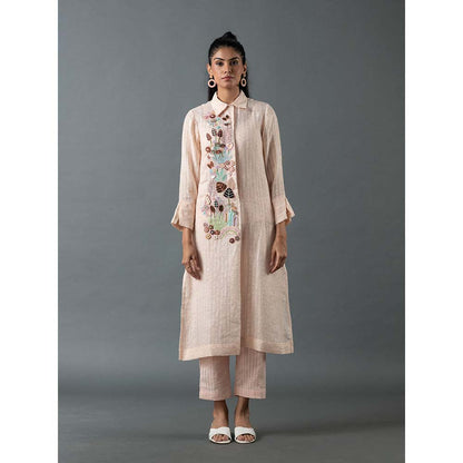OJA Pink Kurta with Pant (Set of 2)