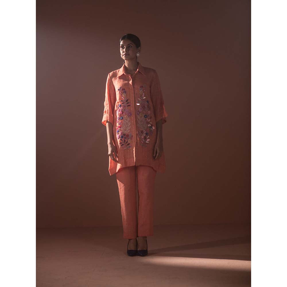 OJA Peach Kurta with Pant (Set of 2)