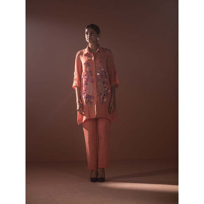 OJA Peach Kurta with Pant (Set of 2)