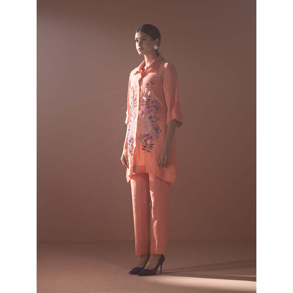 OJA Peach Kurta with Pant (Set of 2)