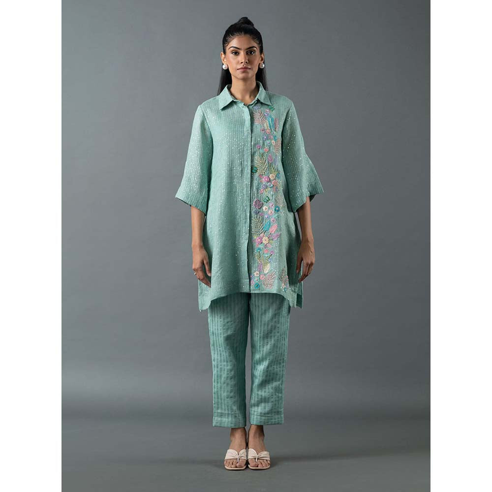 OJA Blue Kurta with Pant (Set of 2)