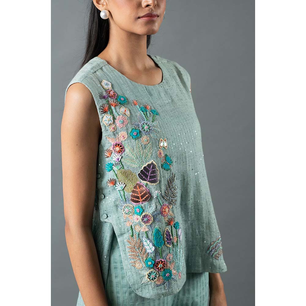 OJA Blue Top with Pant and Inner (Set of 3)