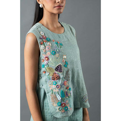 OJA Blue Top with Pant and Inner (Set of 3)