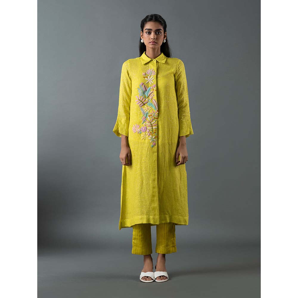 OJA Yellow Kurta with Pant (Set of 2)