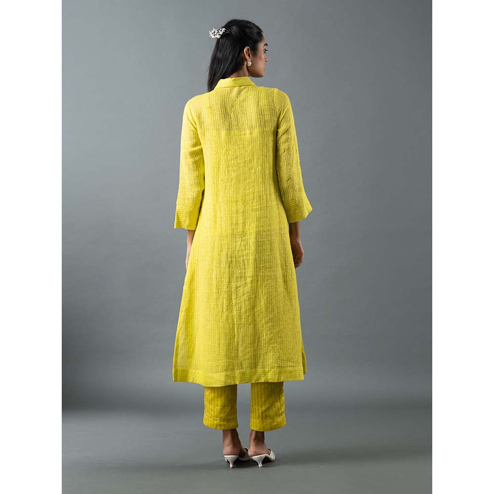 OJA Yellow Kurta with Pant (Set of 2)