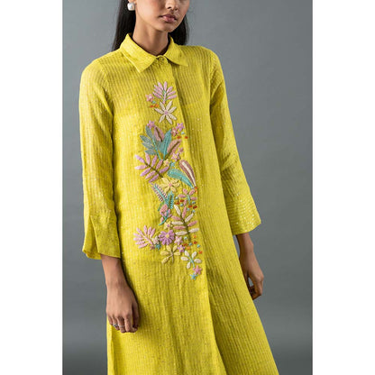 OJA Yellow Kurta with Pant (Set of 2)