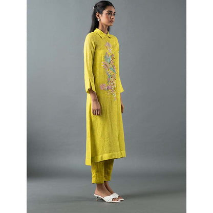 OJA Yellow Kurta with Pant (Set of 2)