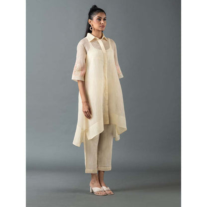OJA Cream Kurta with Pant (Set of 2)