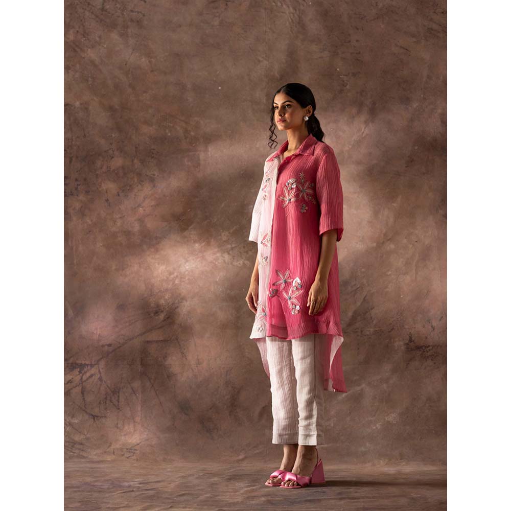 OJA Pink Kurta and Pant with Slip (Set of 3)