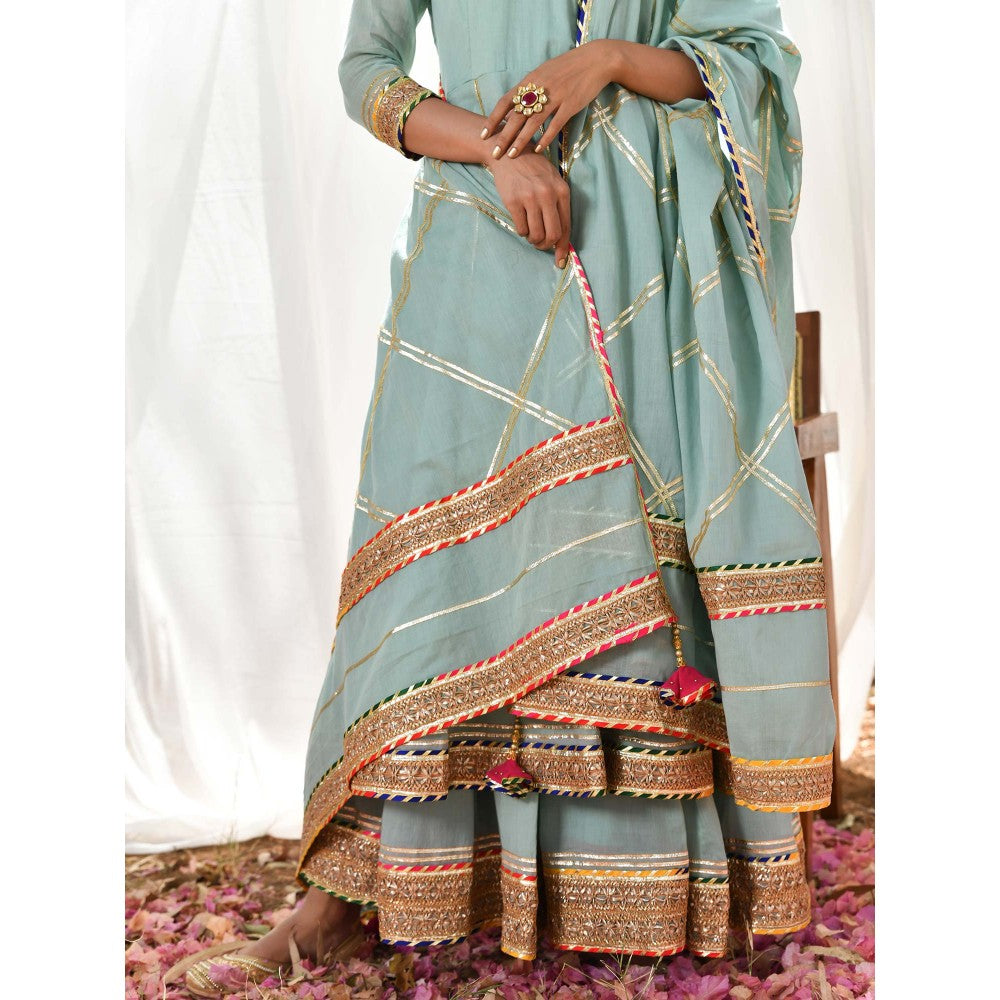 OMAANA Atrangi Anarkali Set (Set of 3)