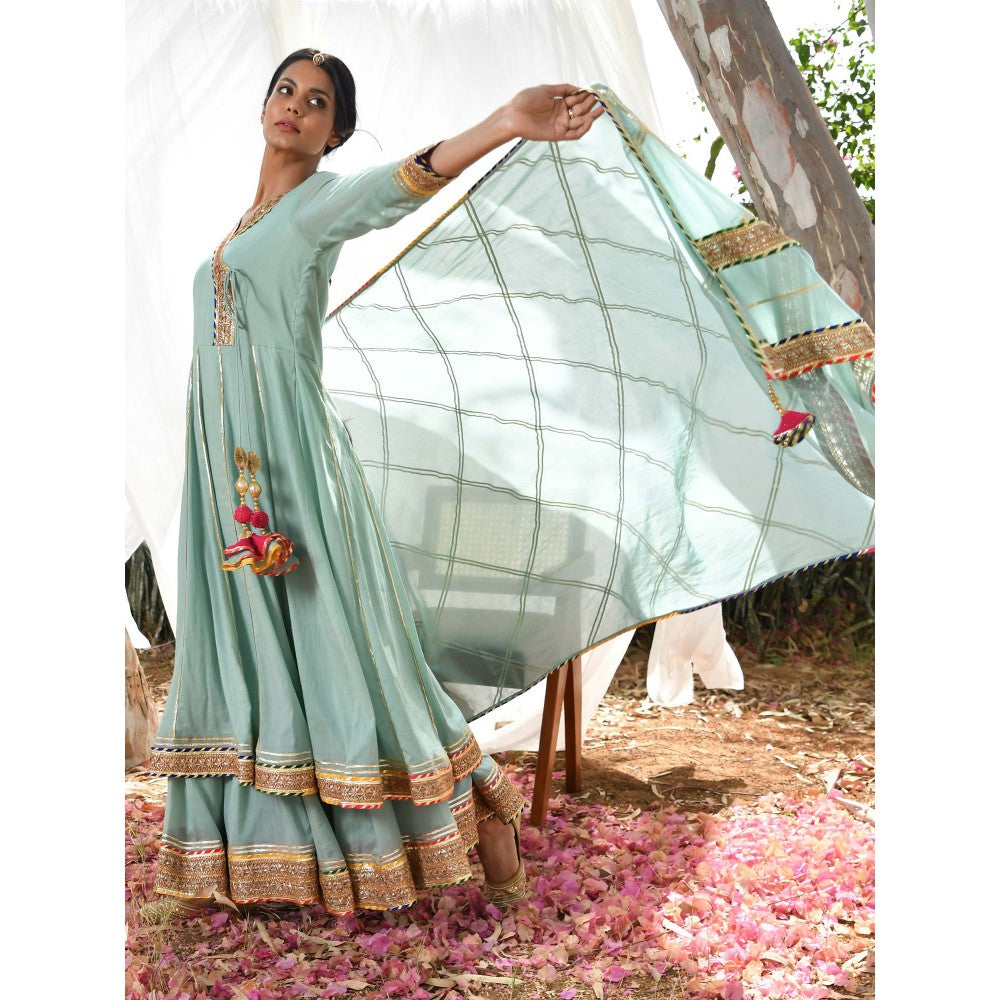 OMAANA Atrangi Anarkali Set (Set of 3)