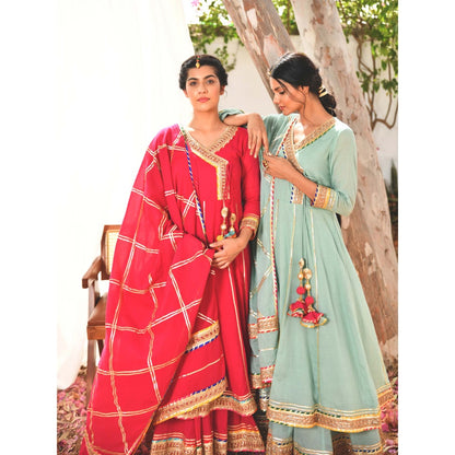 OMAANA Atrangi Anarkali Set (Set of 3)