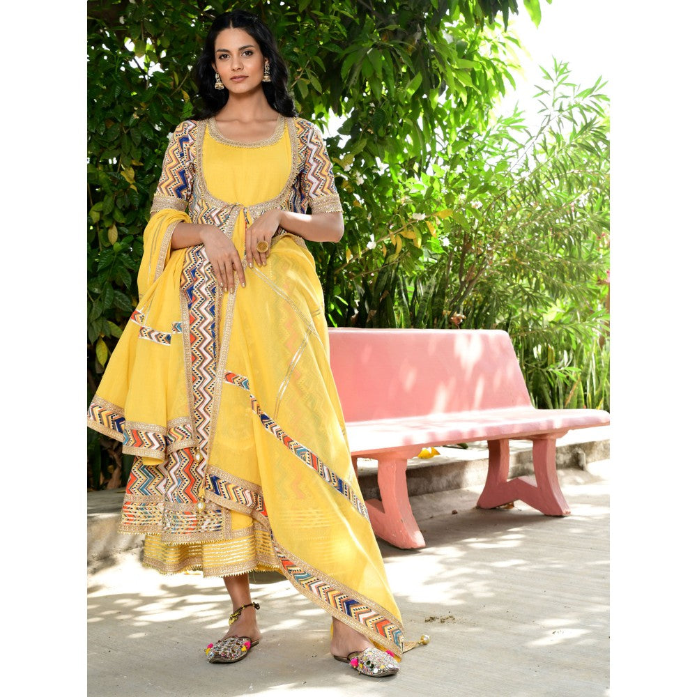 OMAANA Padmini Anarkali Suit Set (Set of 3)