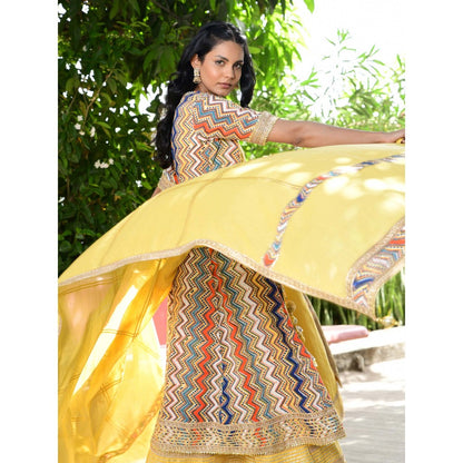 OMAANA Padmini Anarkali Suit Set (Set of 3)