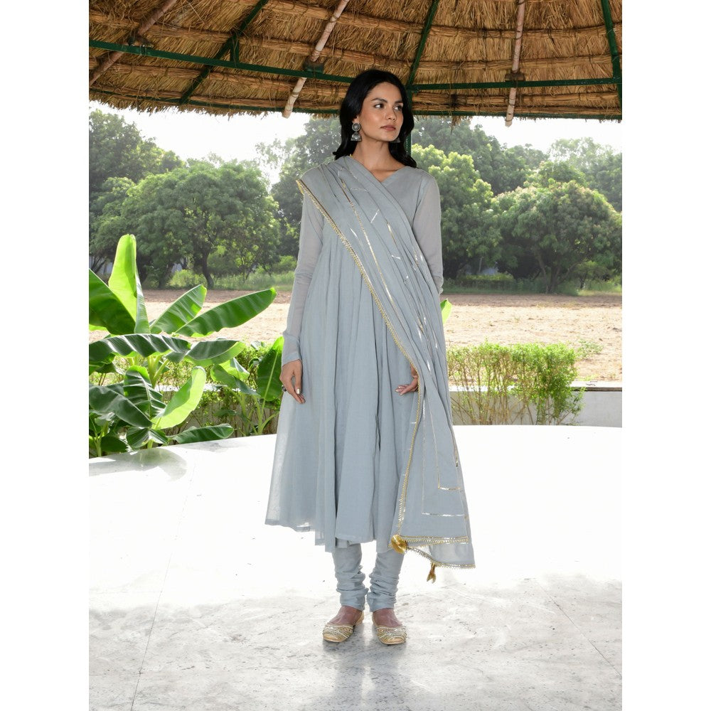 OMAANA Saanjh Taani Anarkali Suit Set (Set of 3)