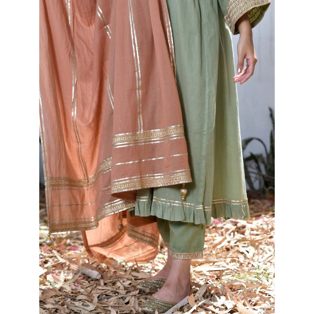 OMAANA Green Haseena Kurta Set (Set of 3)