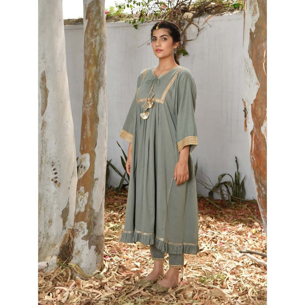 OMAANA Grey Haseena Kurta Set (Set of 3)