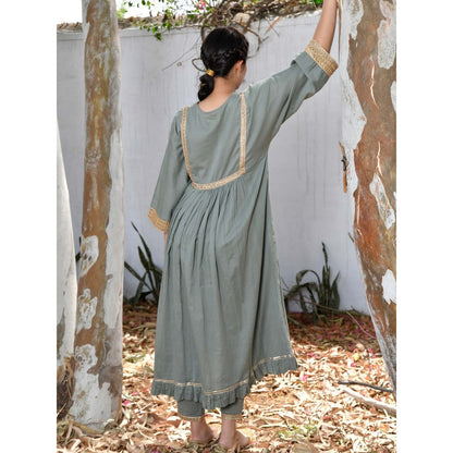 OMAANA Grey Haseena Kurta Set (Set of 3)